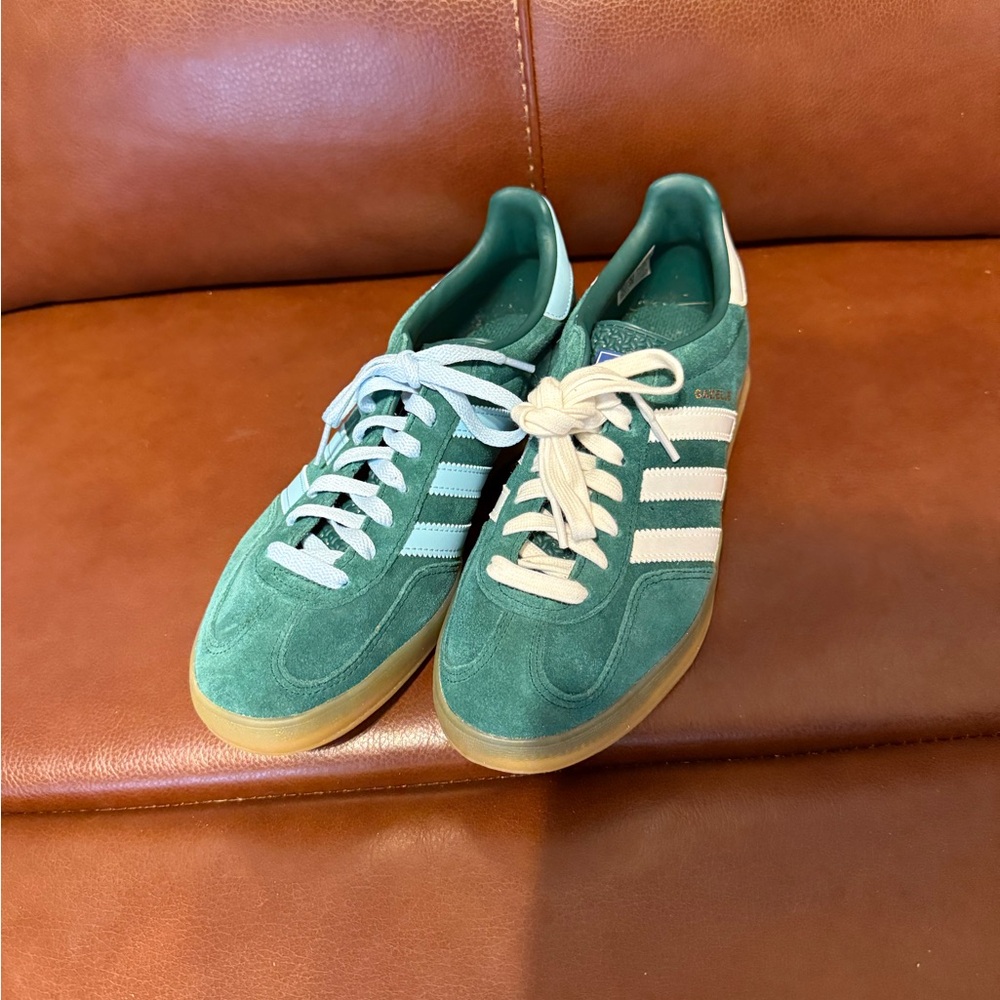 Adidas Men's Green Suede Sneakers
